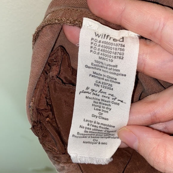 𝅺wilfred Lyocell Tan Pleated Trouser Pants - Picture 7 of 7